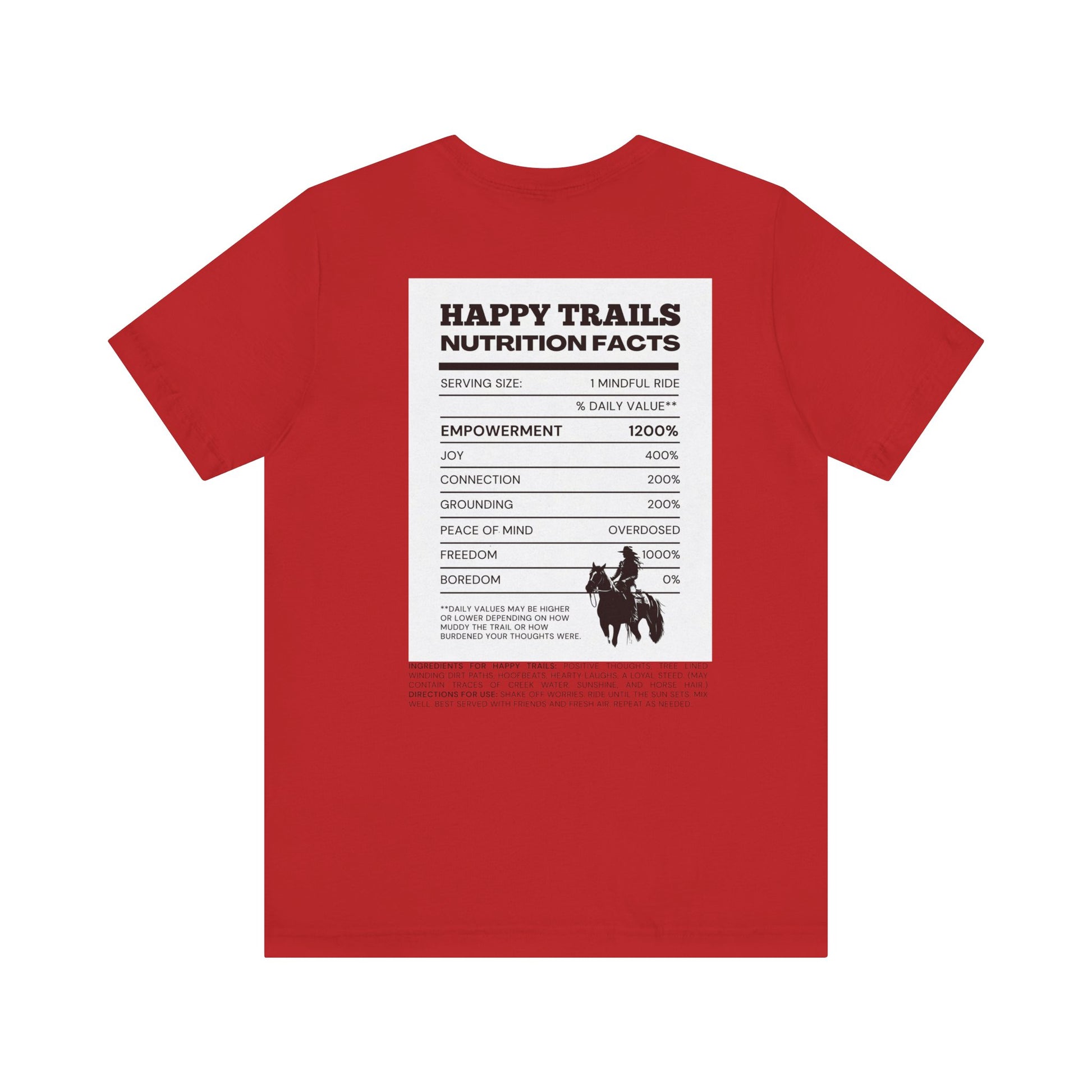 Trail Ride Nutrition Facts Tee