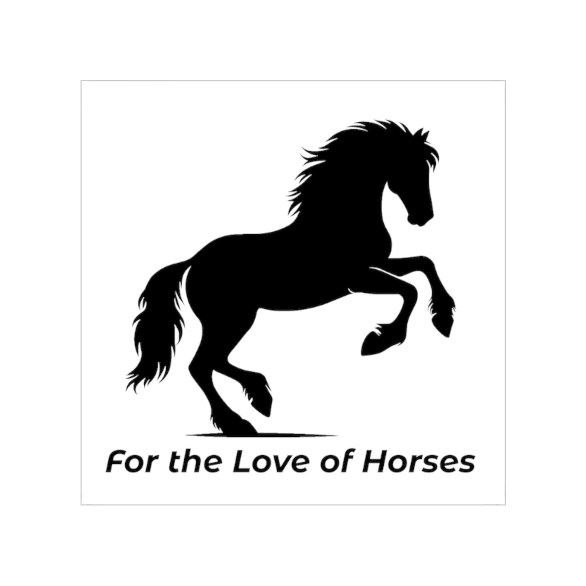 Stickers - Rearing Horse Silhouette 'For the Love of Horses' Design