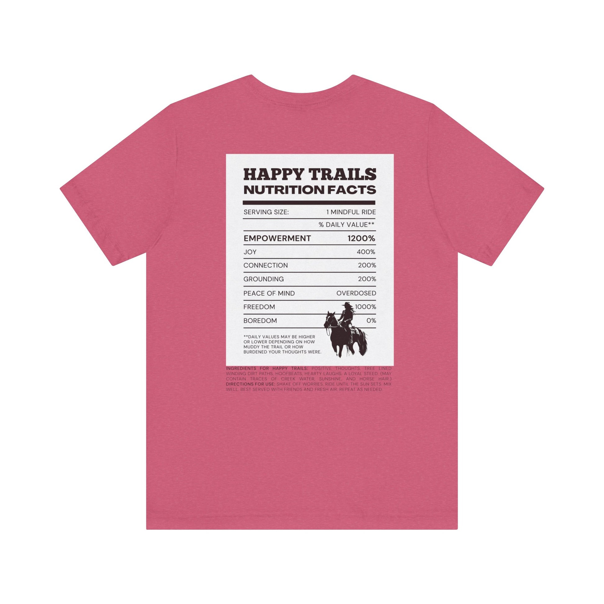 Trail Ride Nutrition Facts Tee