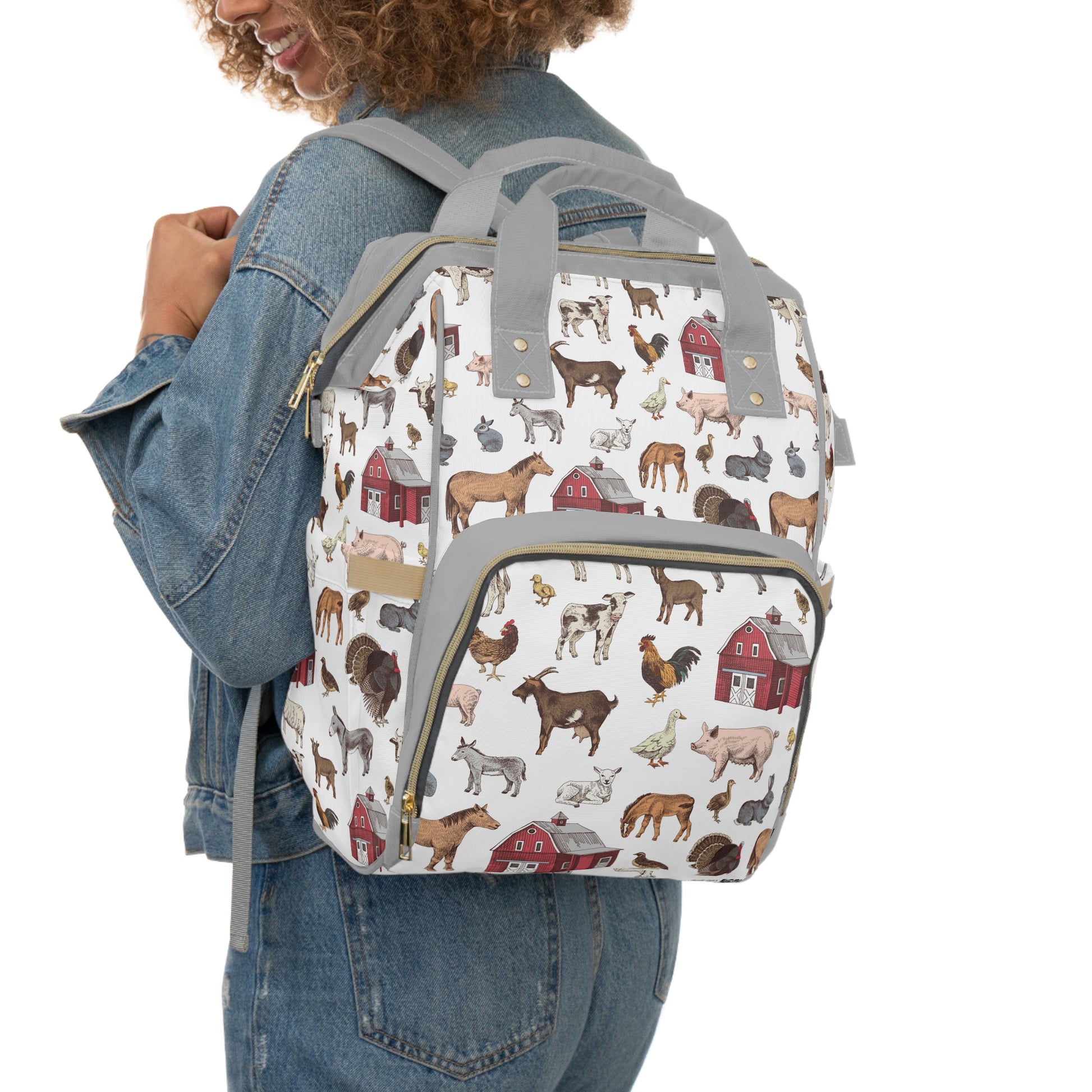 Charming Animal Farm Diaper Backpack