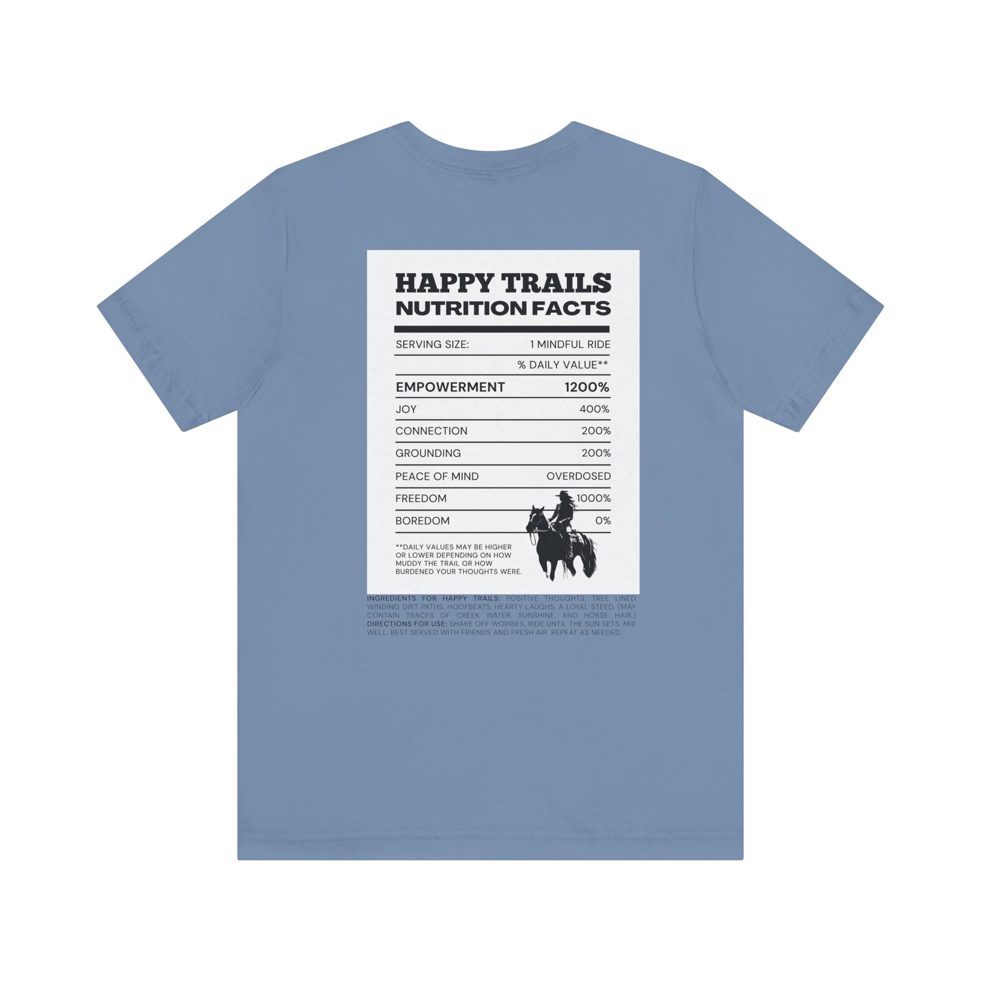 Trail Ride Nutrition Facts Tee