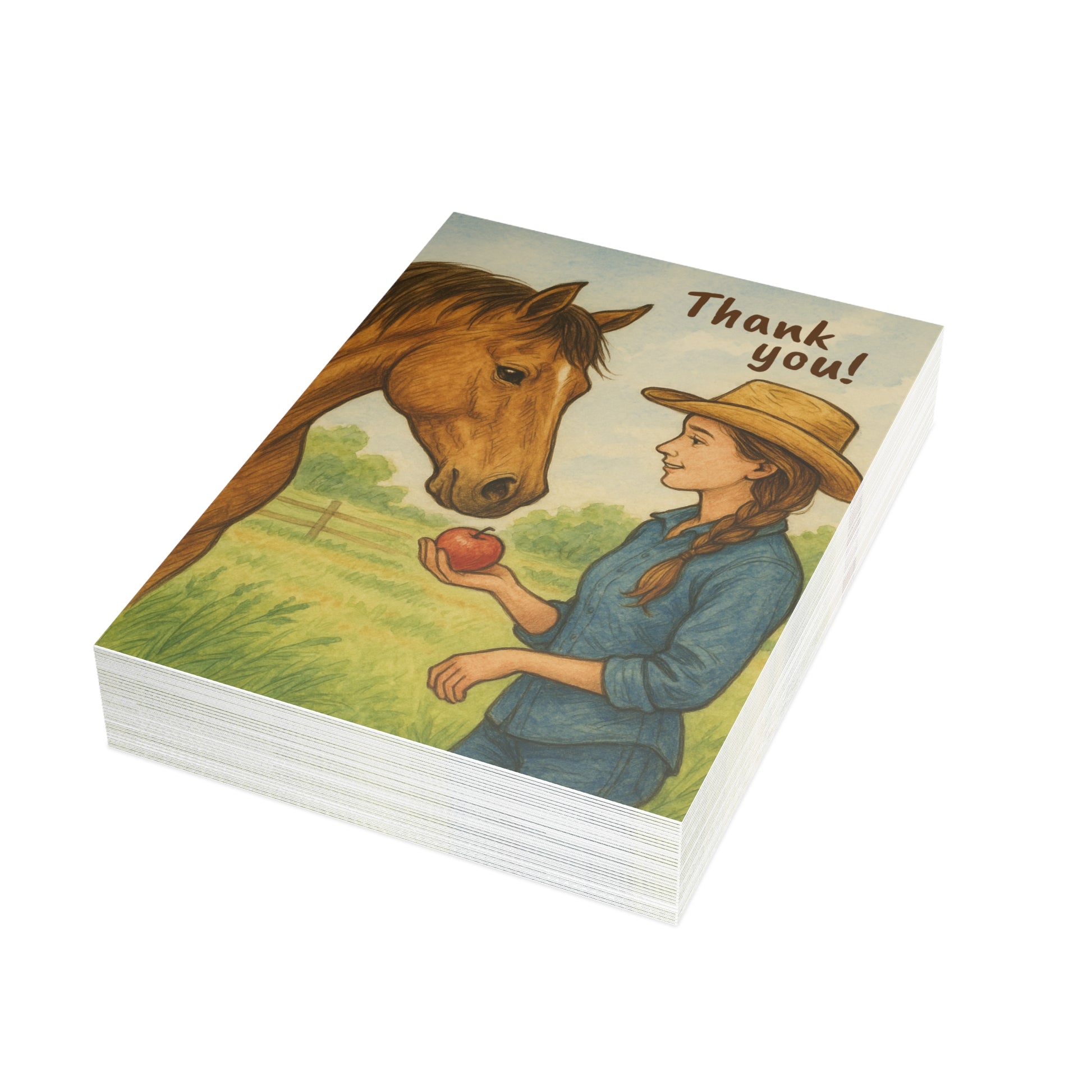 Rustic Horse Themed Thank You Card