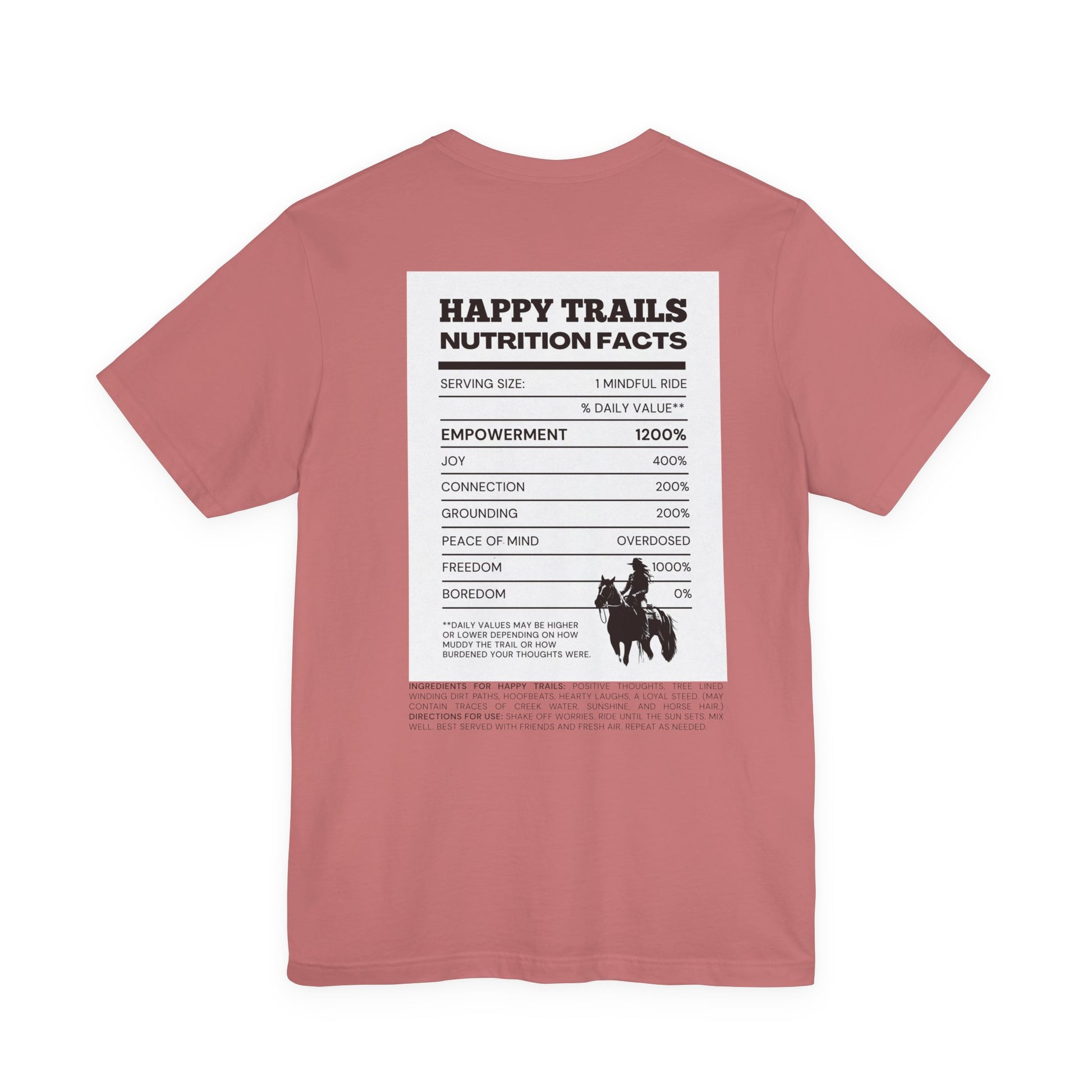 Trail Ride Nutrition Facts Tee