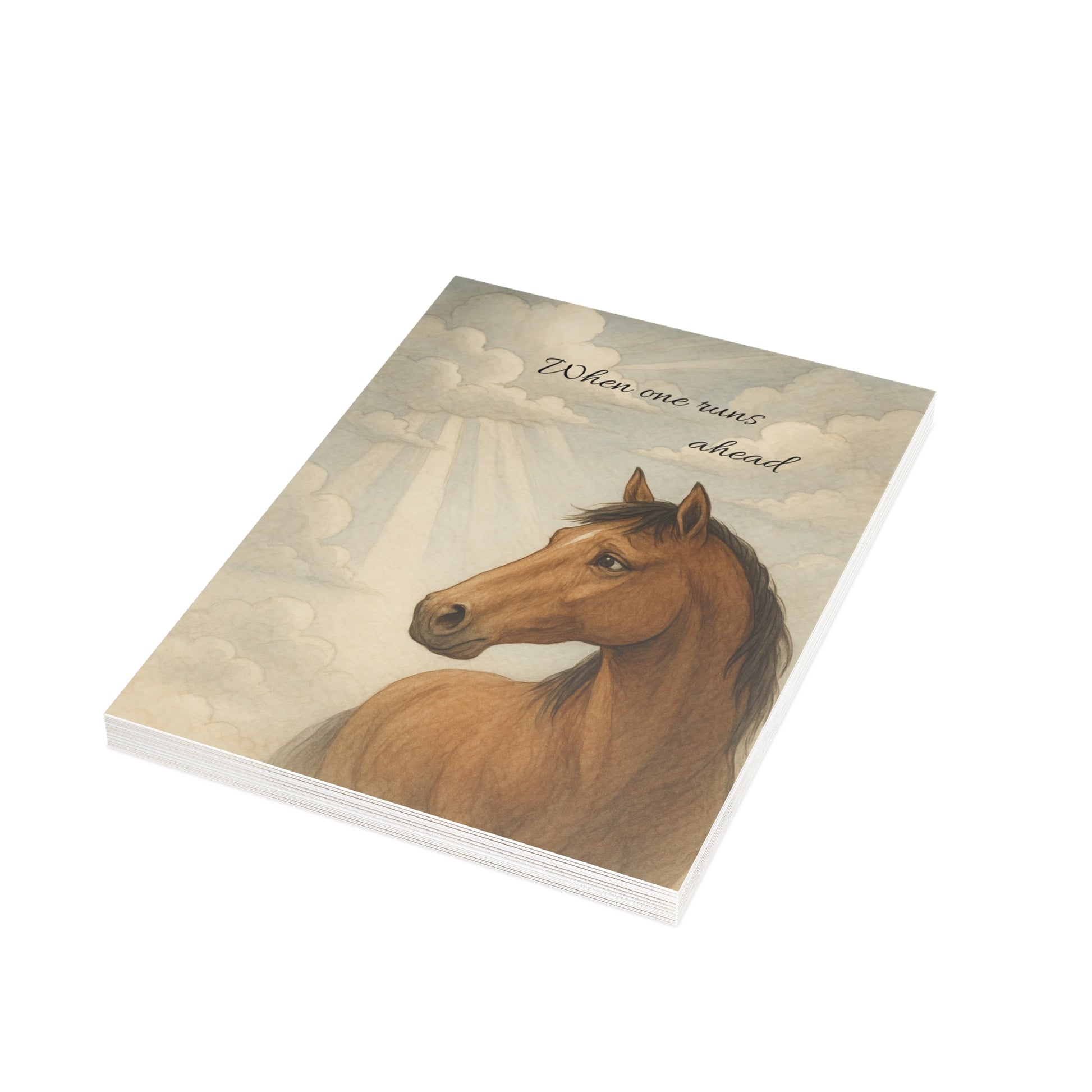 When One Runs Ahead Condolences Card