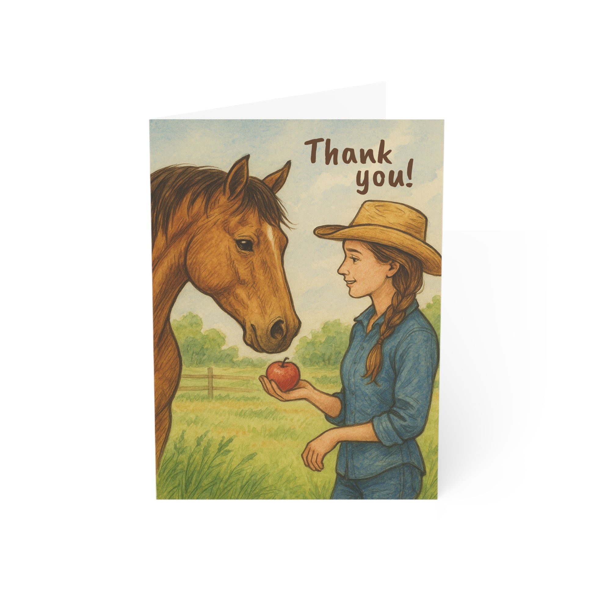 Rustic Horse Themed Thank You Card
