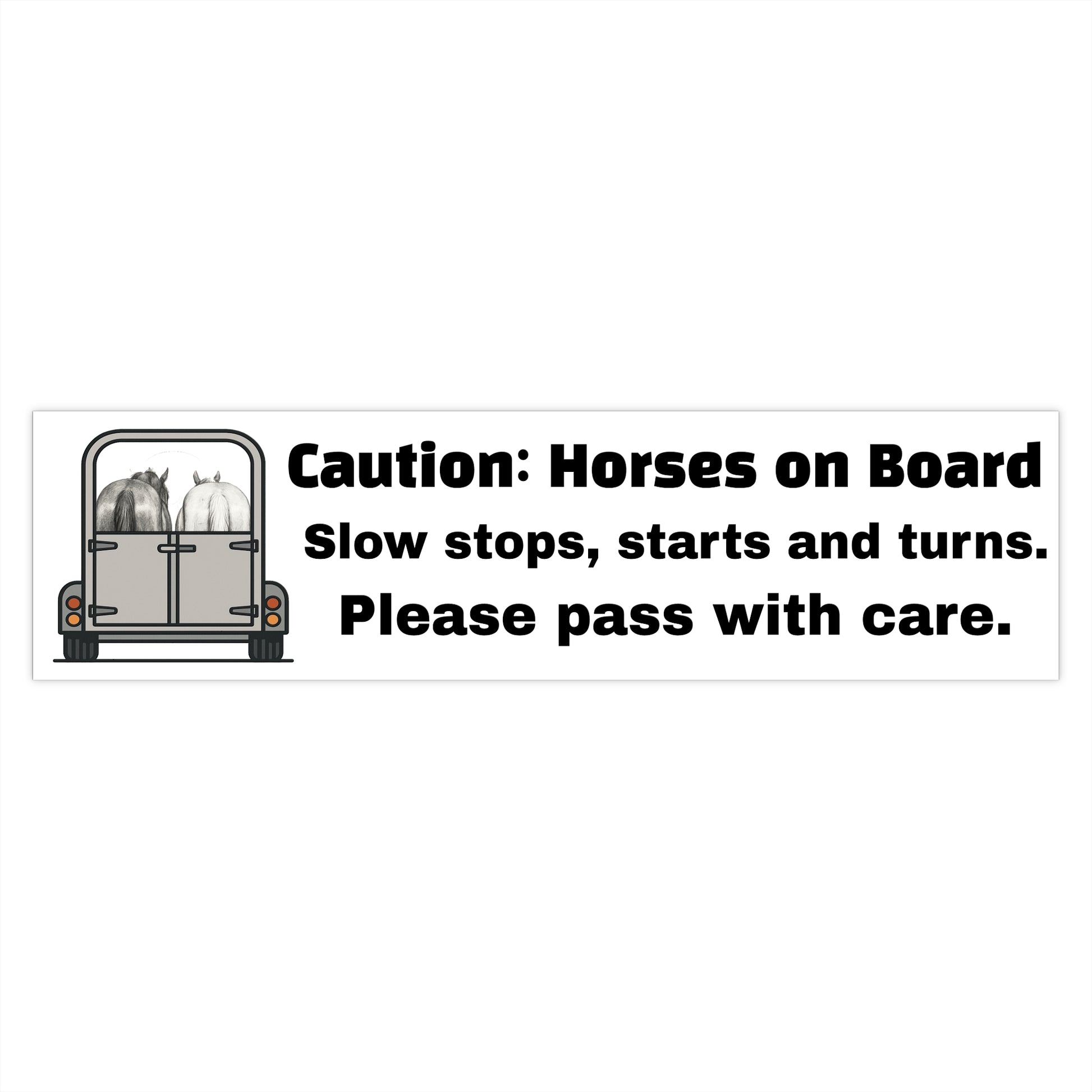 Caution: Horses on Board – Bumper Sticker