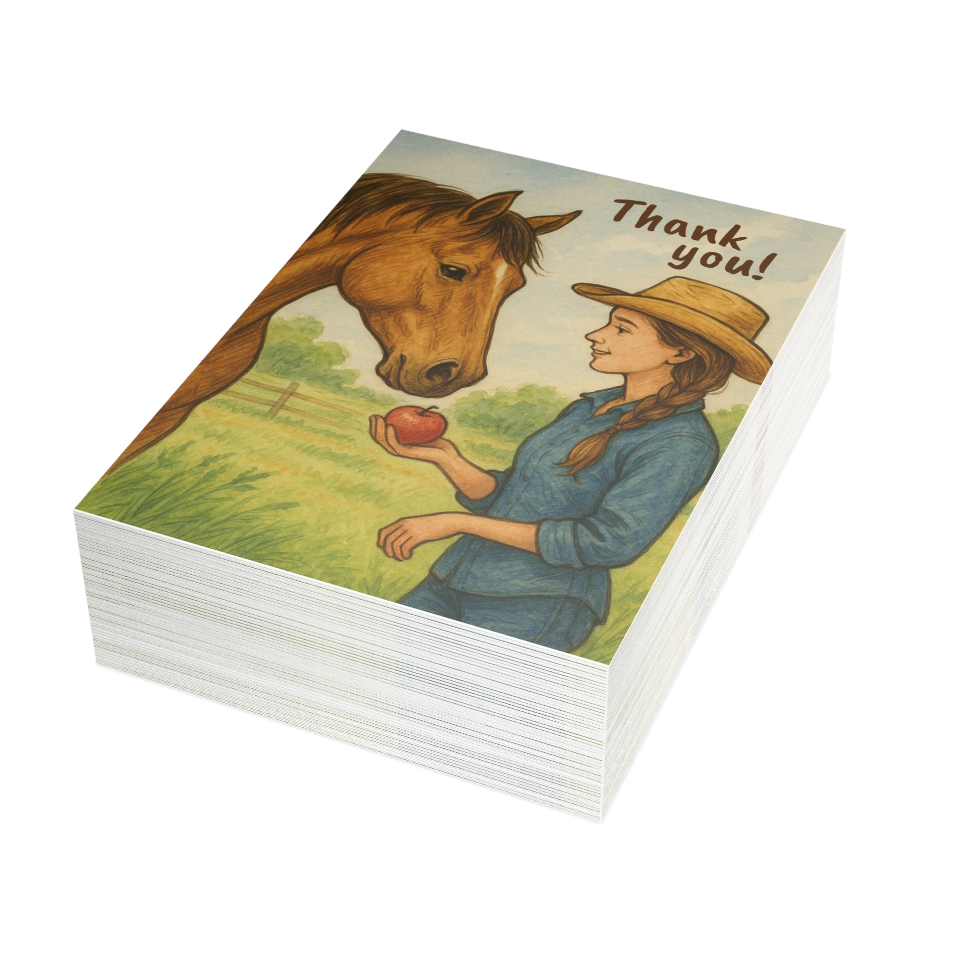 Rustic Horse Themed Thank You Card
