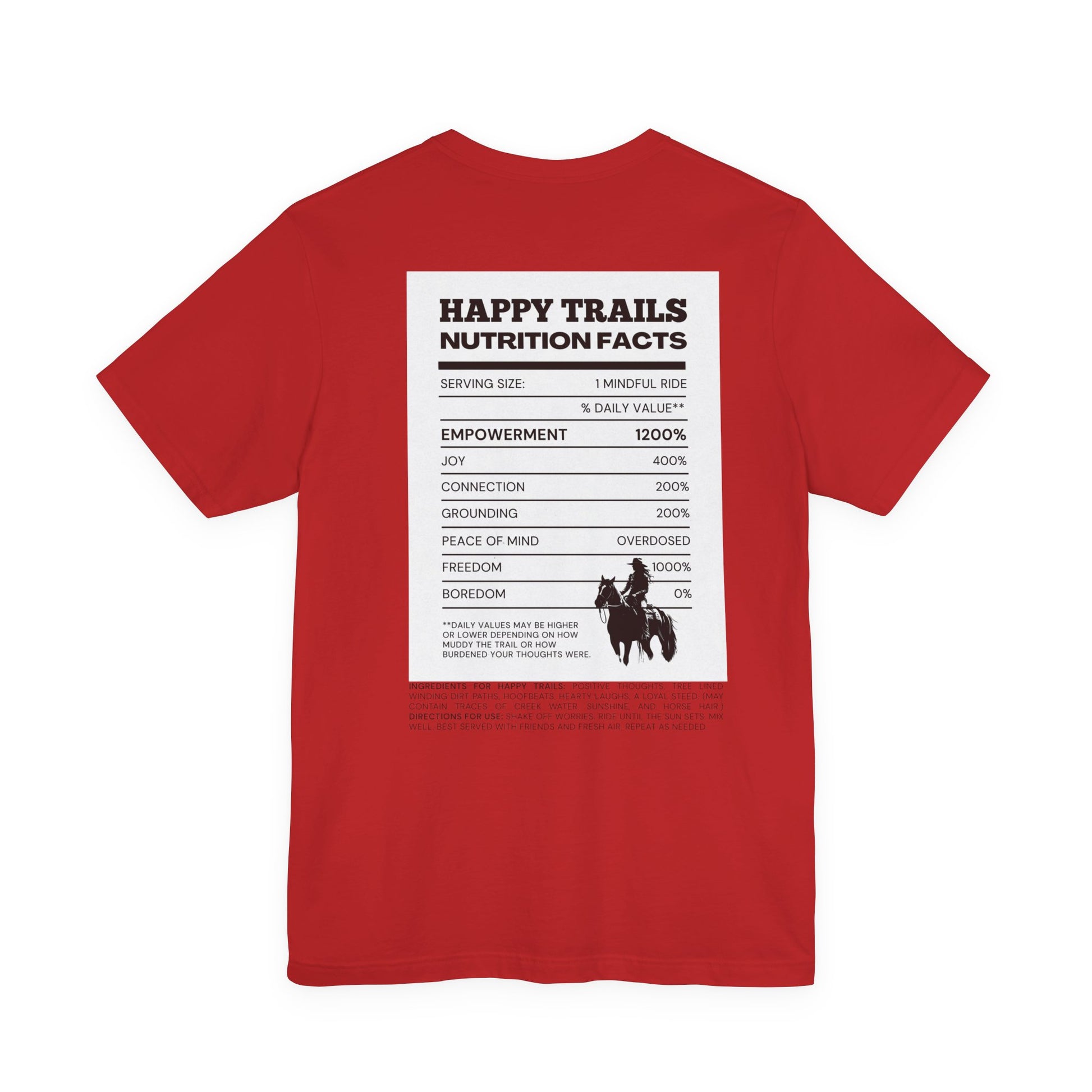 Trail Ride Nutrition Facts Tee