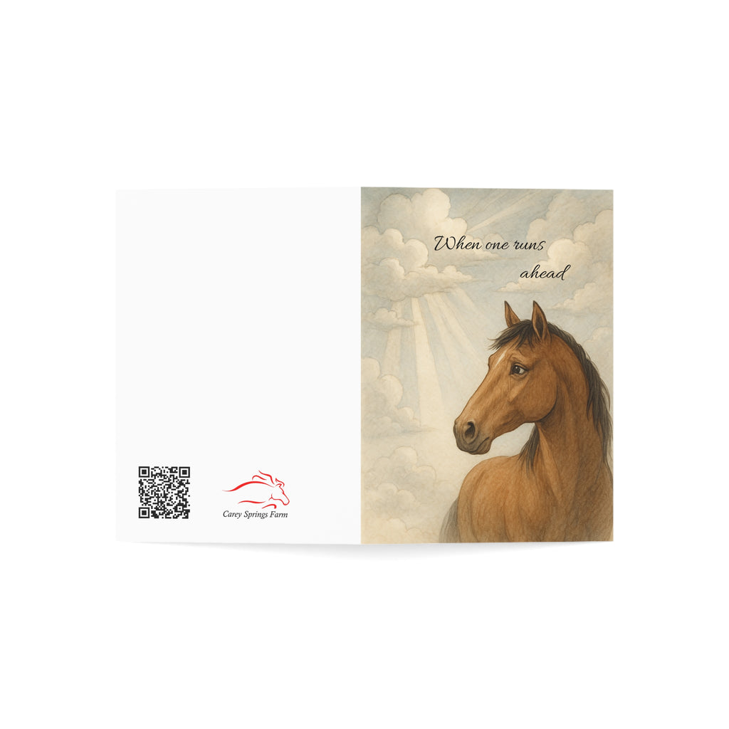 When One Runs Ahead Condolences Card