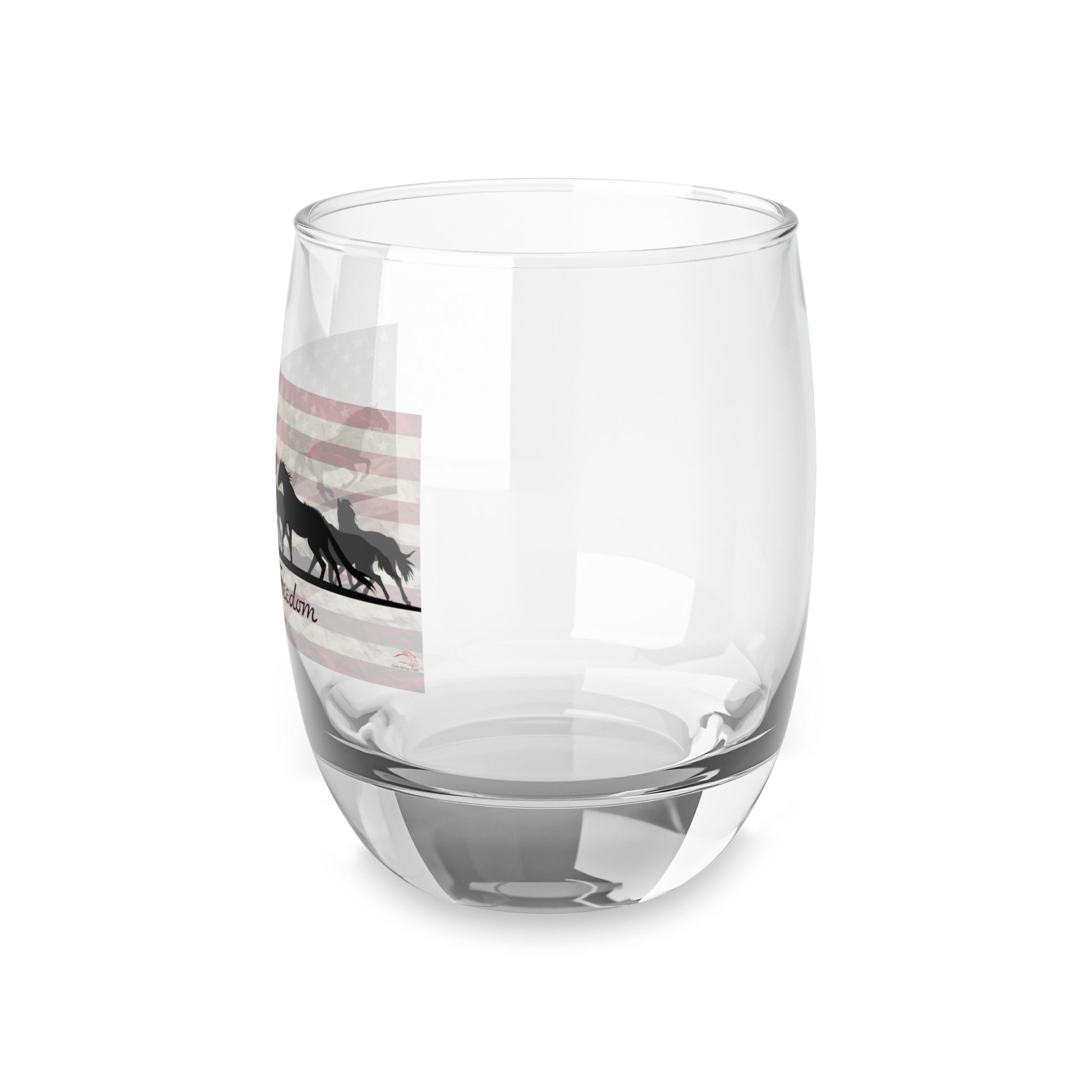Bourbon Glass with Horses - Taste of Freedom