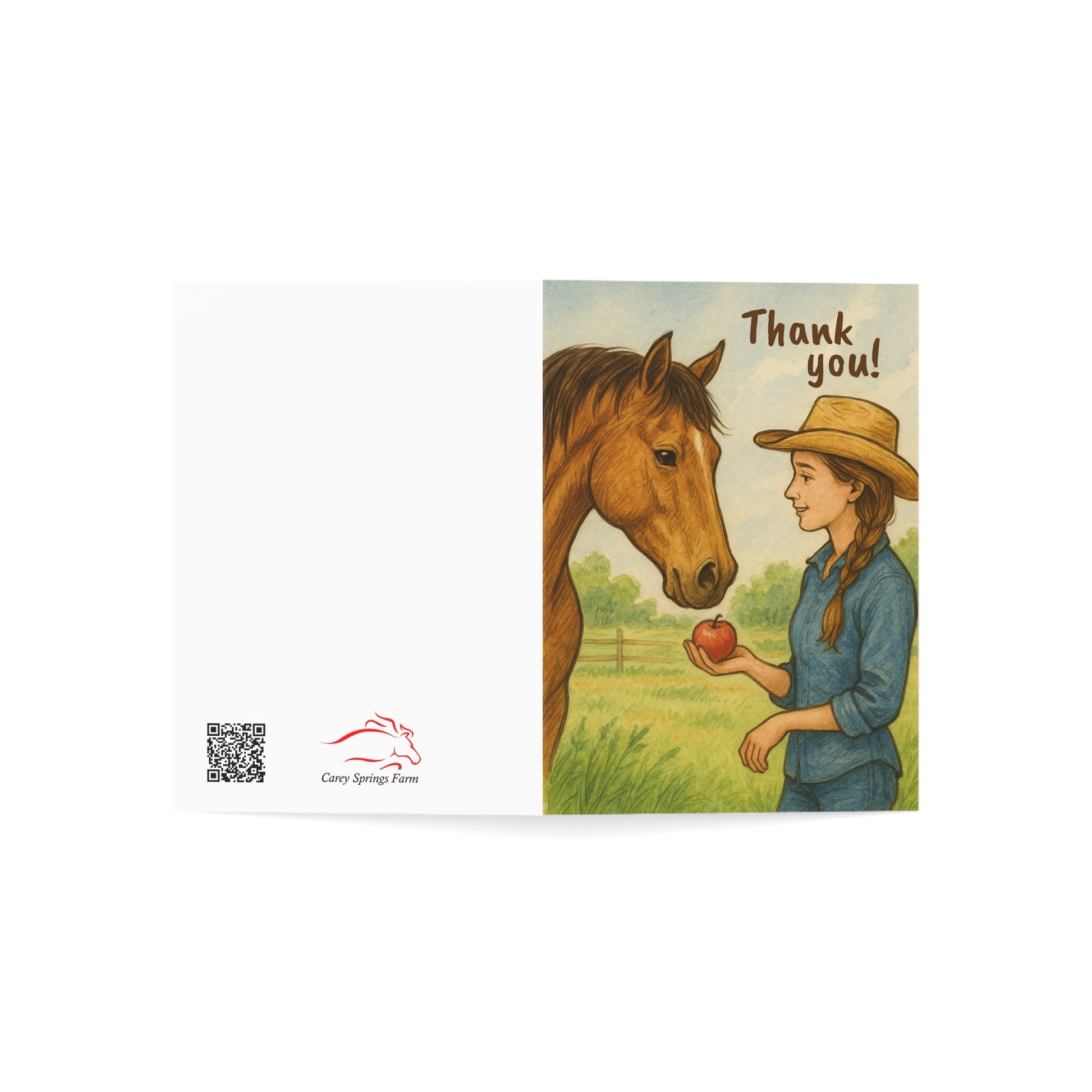 Rustic Horse Themed Thank You Card