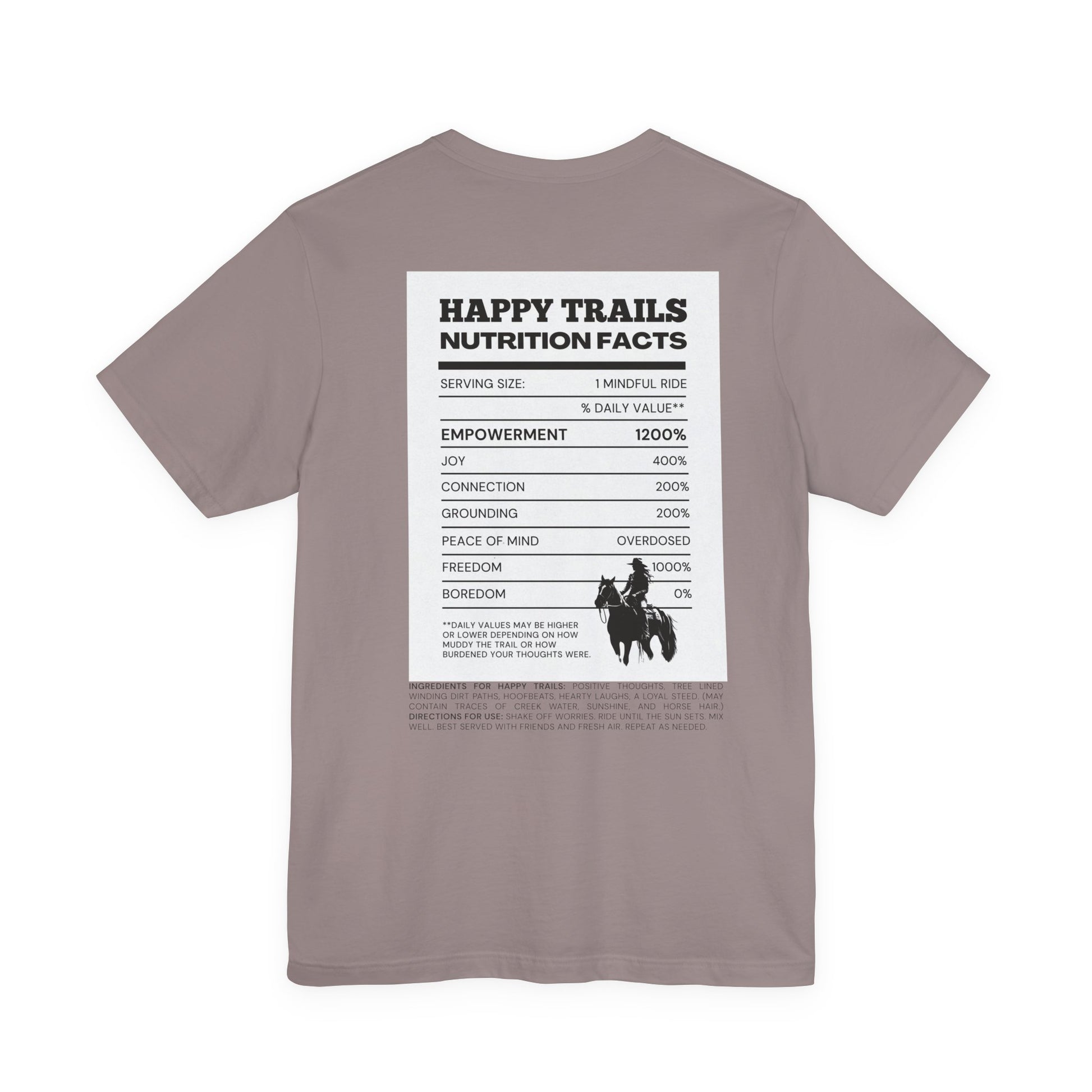 Trail Ride Nutrition Facts Tee