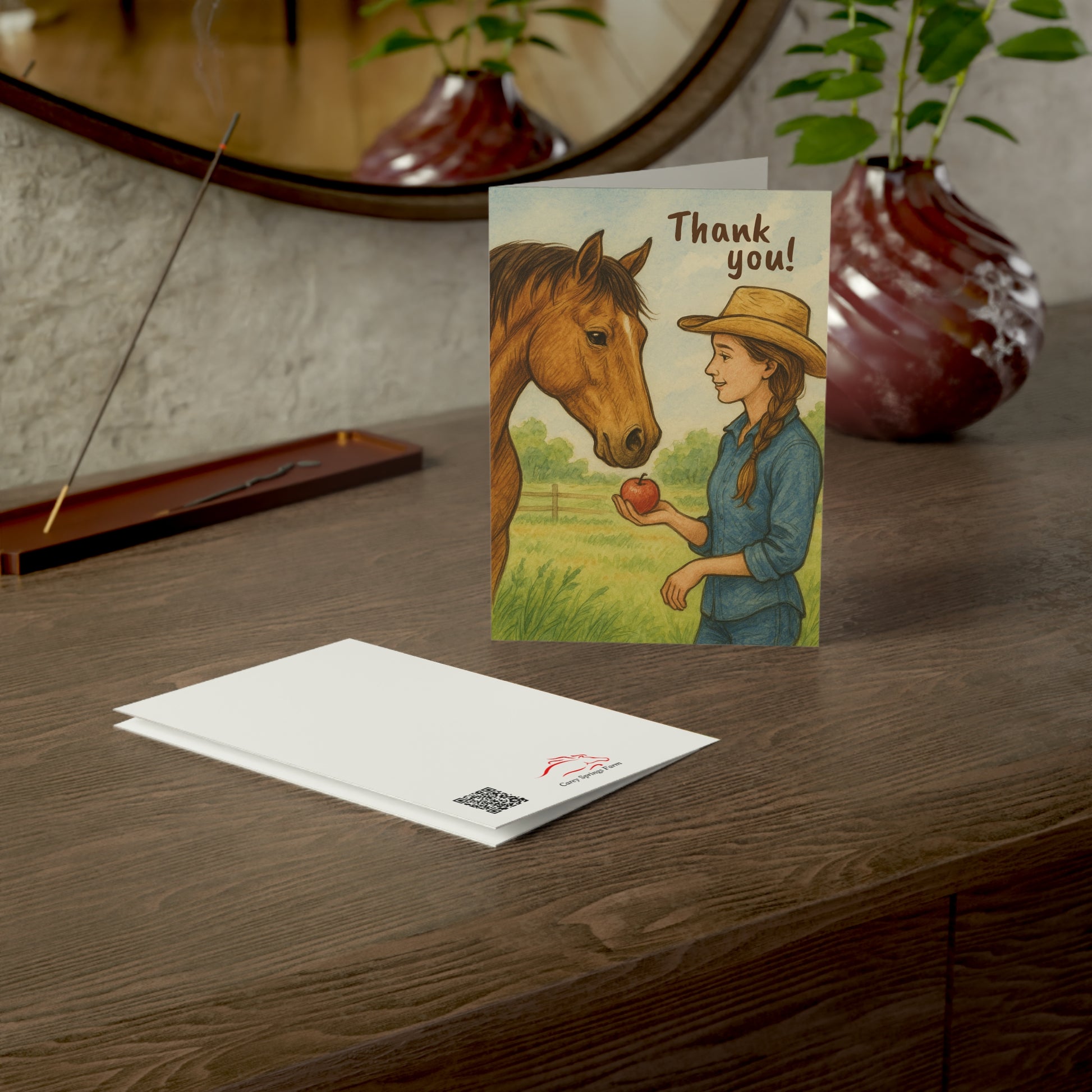 Rustic Horse Themed Thank You Card