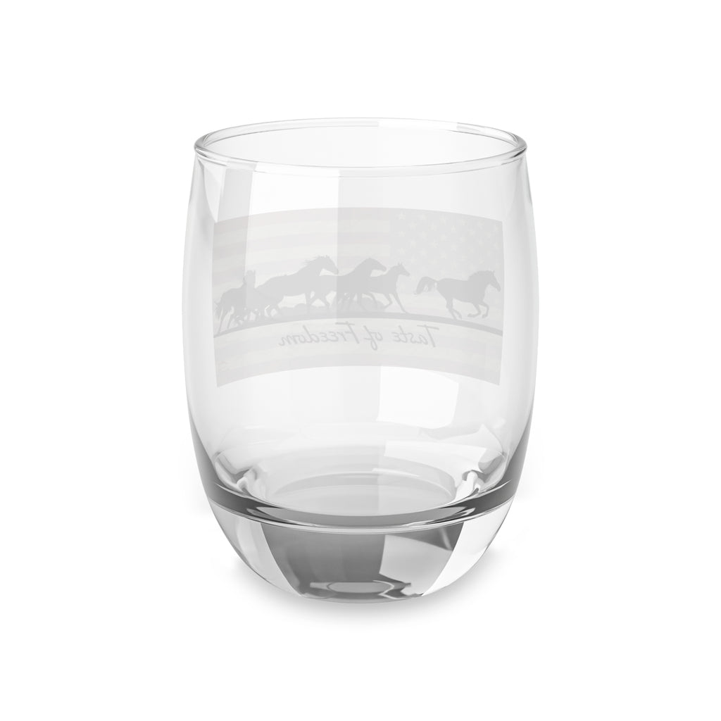 Bourbon Glass with Horses - Taste of Freedom