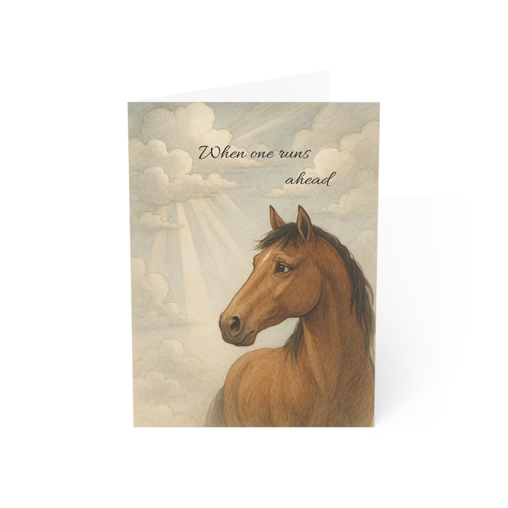 When One Runs Ahead Condolences Card