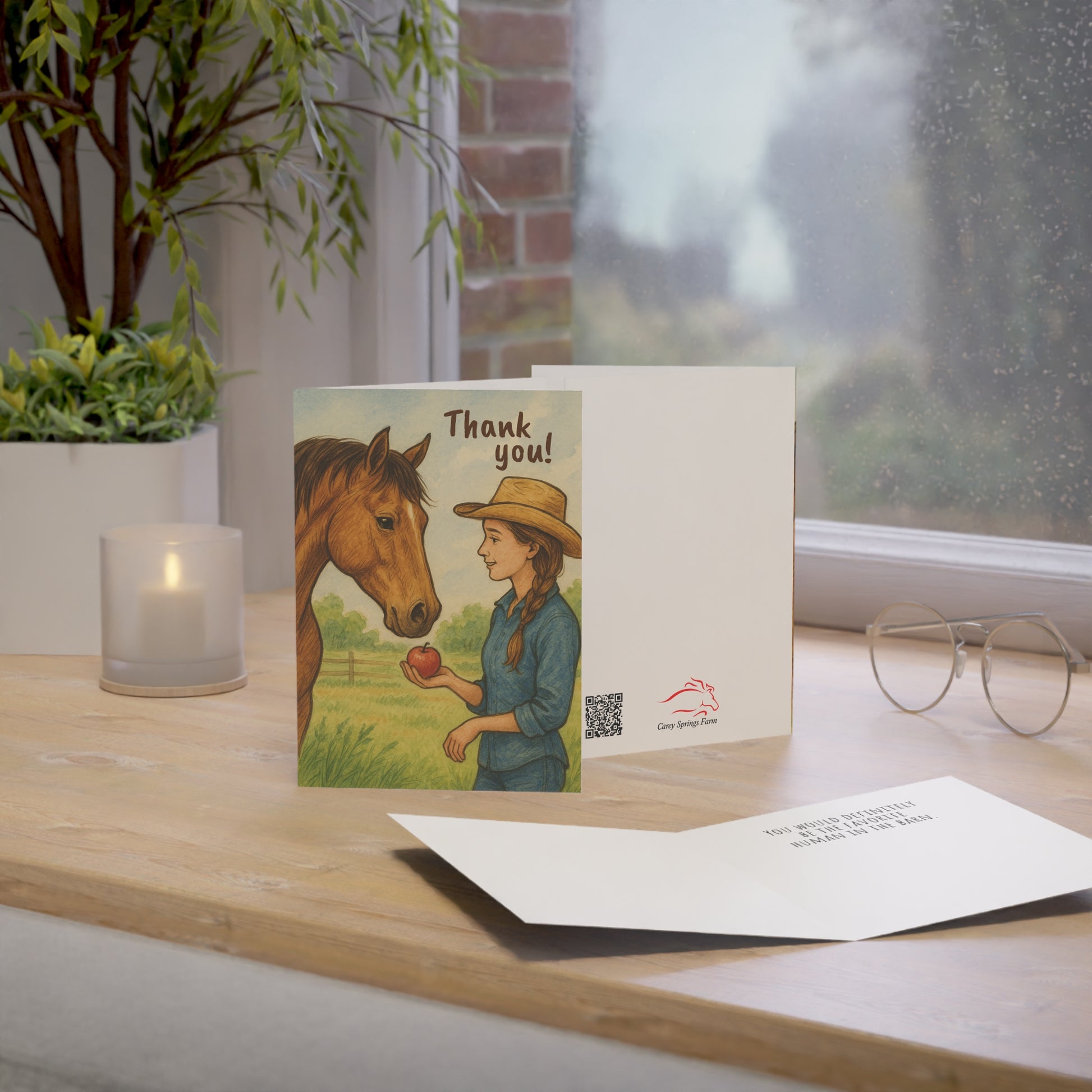 Rustic Horse Themed Thank You Card