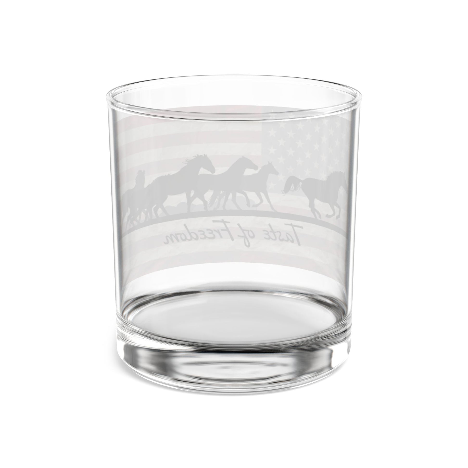 Patriotic Rocks Glass, American Flag Decor, Gift for Horse Lovers, Freedom Themed Drinkware, Country Style Home Bar
