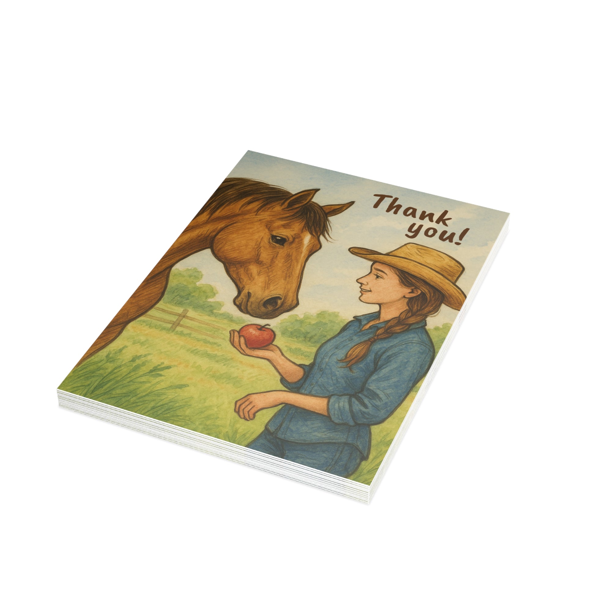Rustic Horse Themed Thank You Card