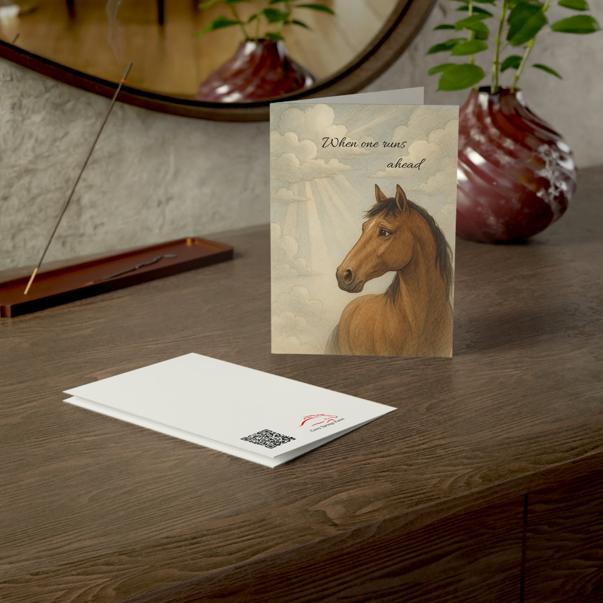 When One Runs Ahead Condolences Card