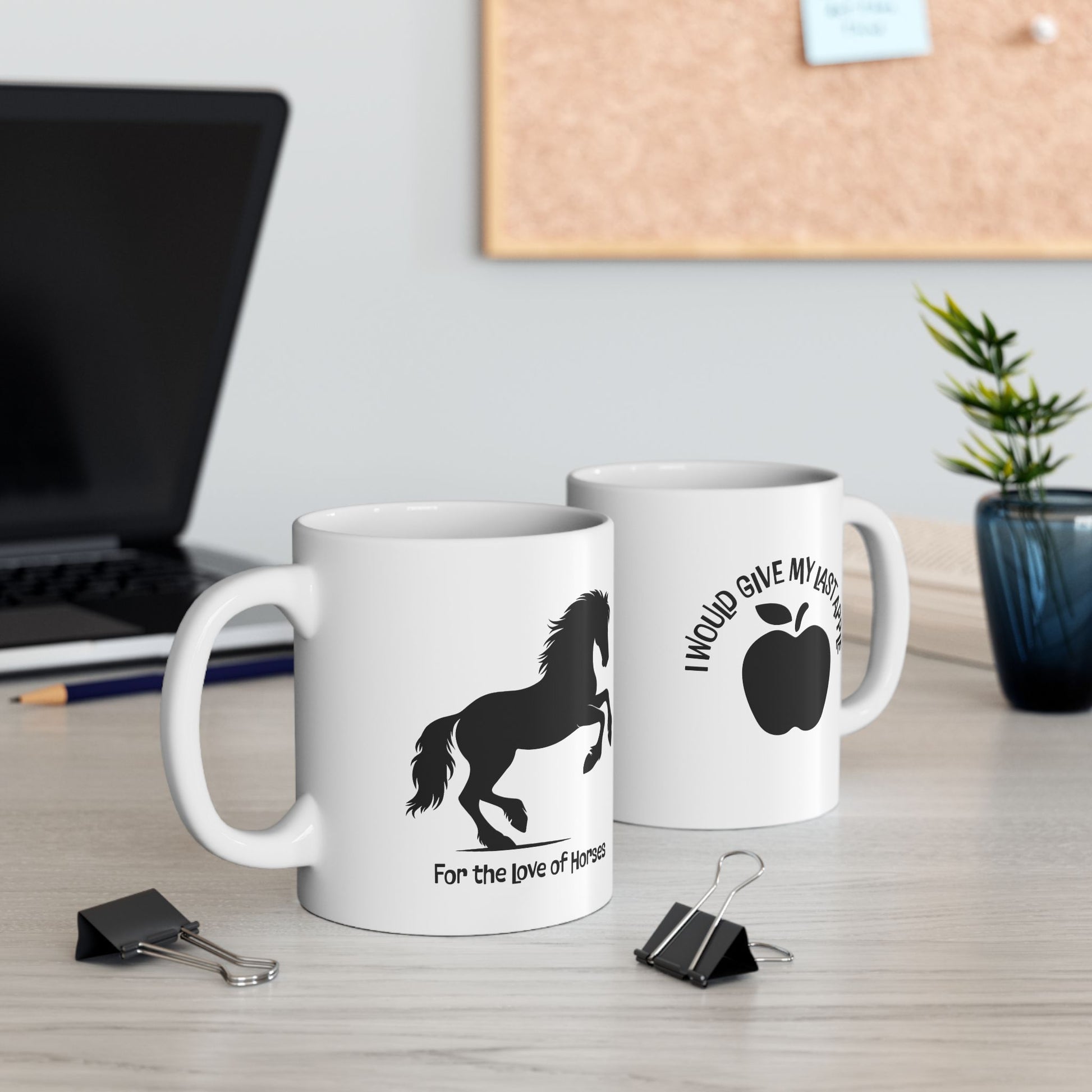 Horse Mug - 'For the Love of Horses' and 'I Would Give My Last Apple' Design
